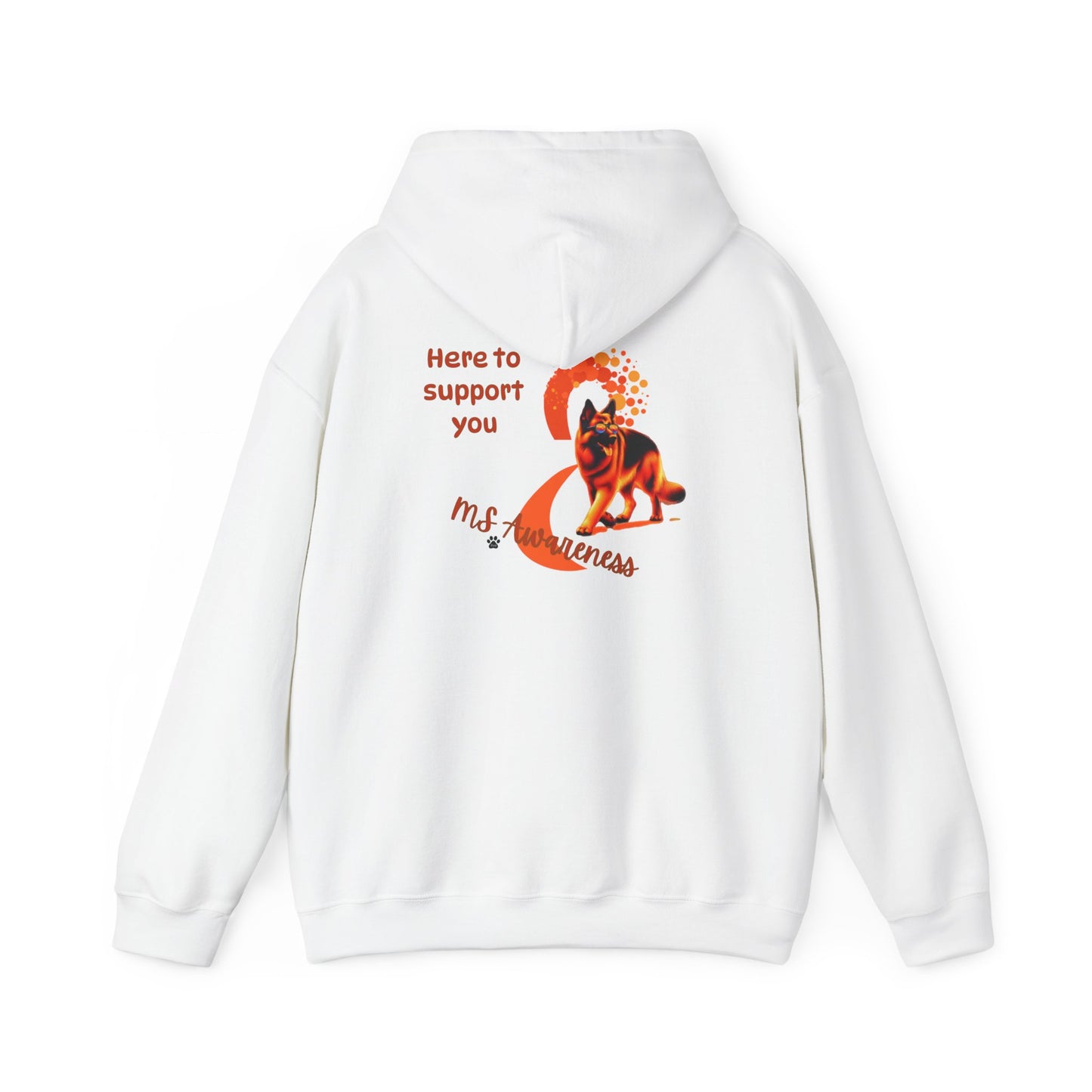 German Shepherd "Here to Support You" MS Awareness Hoodie