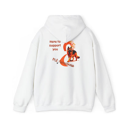 German Shepherd "Here to Support You" MS Awareness Hoodie