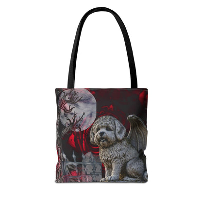 Bichon Frise Angelic Gargoyle Protector Tote Bag