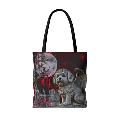 Bichon Frise Angelic Gargoyle Protector Tote Bag