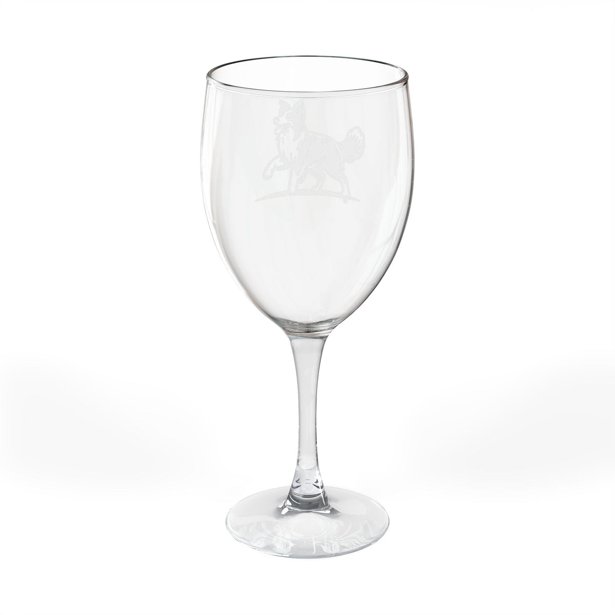 Border Collie Engraved Wine Glass
