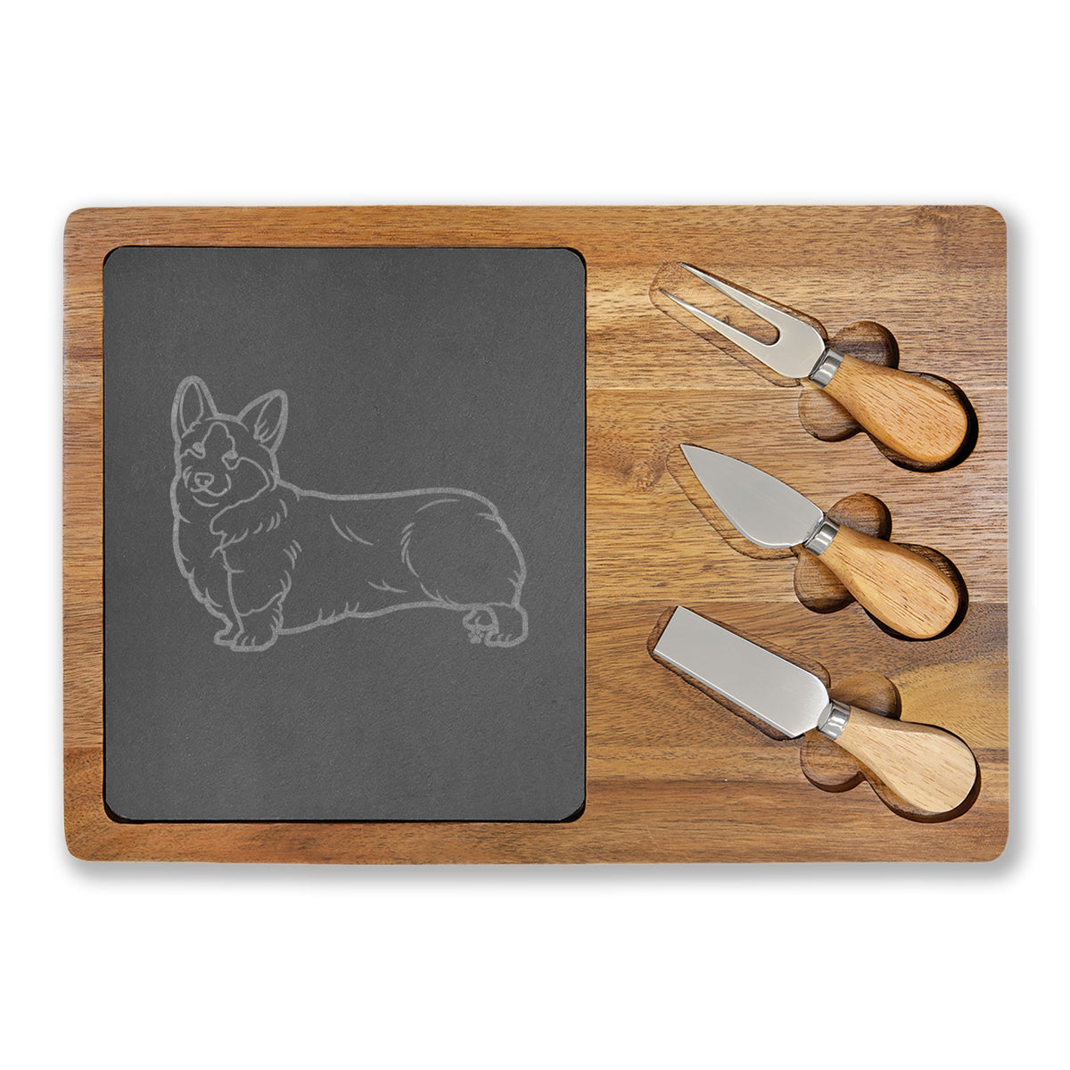 Corgi Engraved Charcuterie Board, Dog Lover Cheese Board & Serving Platter