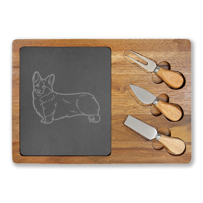 Corgi Engraved Charcuterie Board, Dog Lover Cheese Board & Serving Platter