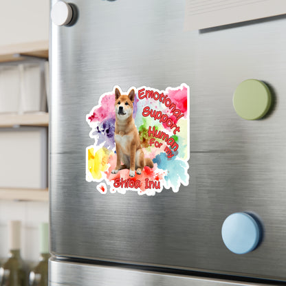 Emotional Support Human for Shiba Inu  die cut Sticker