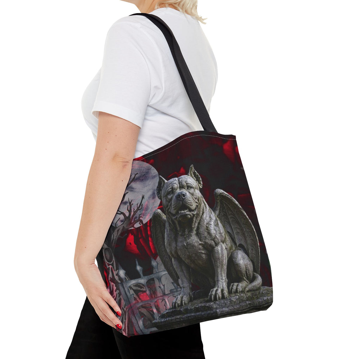 Pitbull Angelic Gargoyle Protector Tote Bag