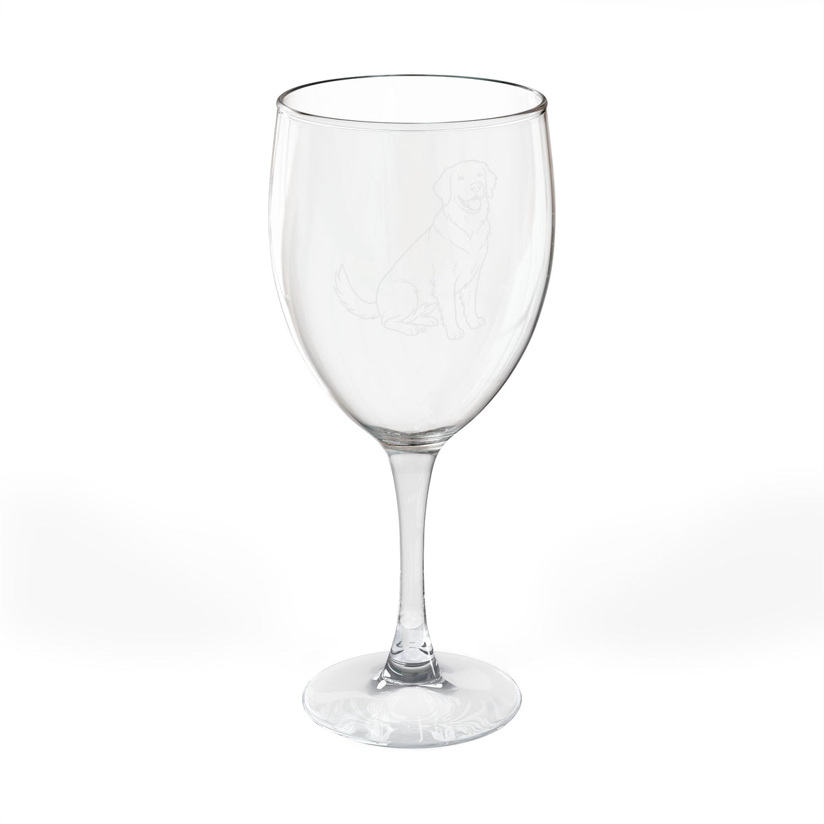 Golden Retriever Engraved Wine Glass