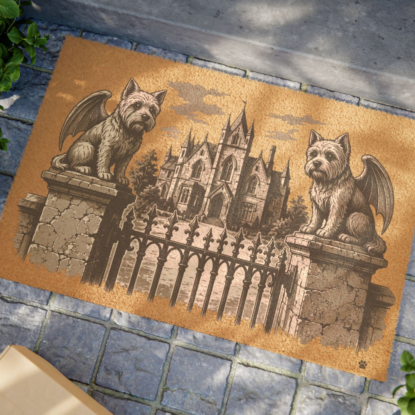 Yorkshire Terrier Gargoyle Angel Gothic Protector Welcome Mat
