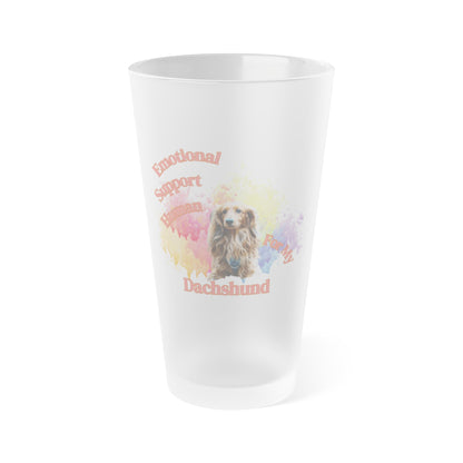 Emotional Support Human for my Dachshund frosted pint glass
