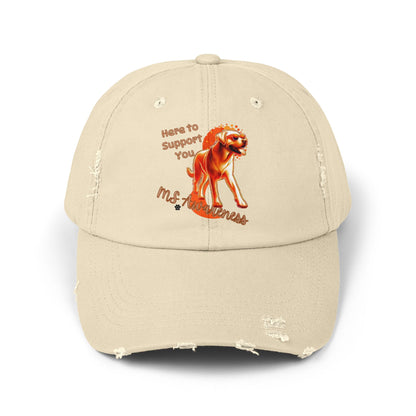 Labrador Retriever "Here to Support You" MS Awareness Distressed Cap