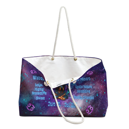 Celestial Zodiac Cancer as Rottweiller Weekender Bag - Dog Breed Zodiac