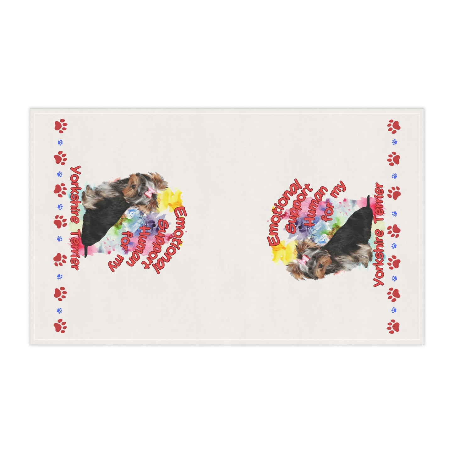 Emotional Support Human Yorkshire Terrier Tea Towels | Perfect for Dog Lovers | Unique Kitchen Decor