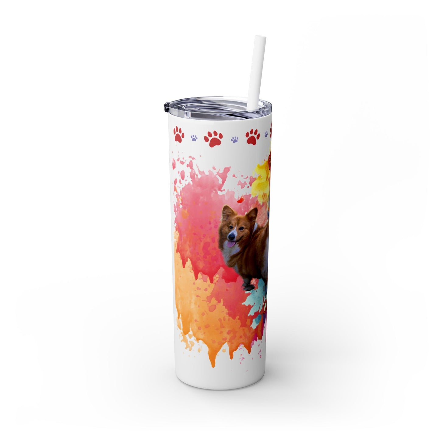 Emotional Support Human for my Corgi Skinny Tumbler with Straw