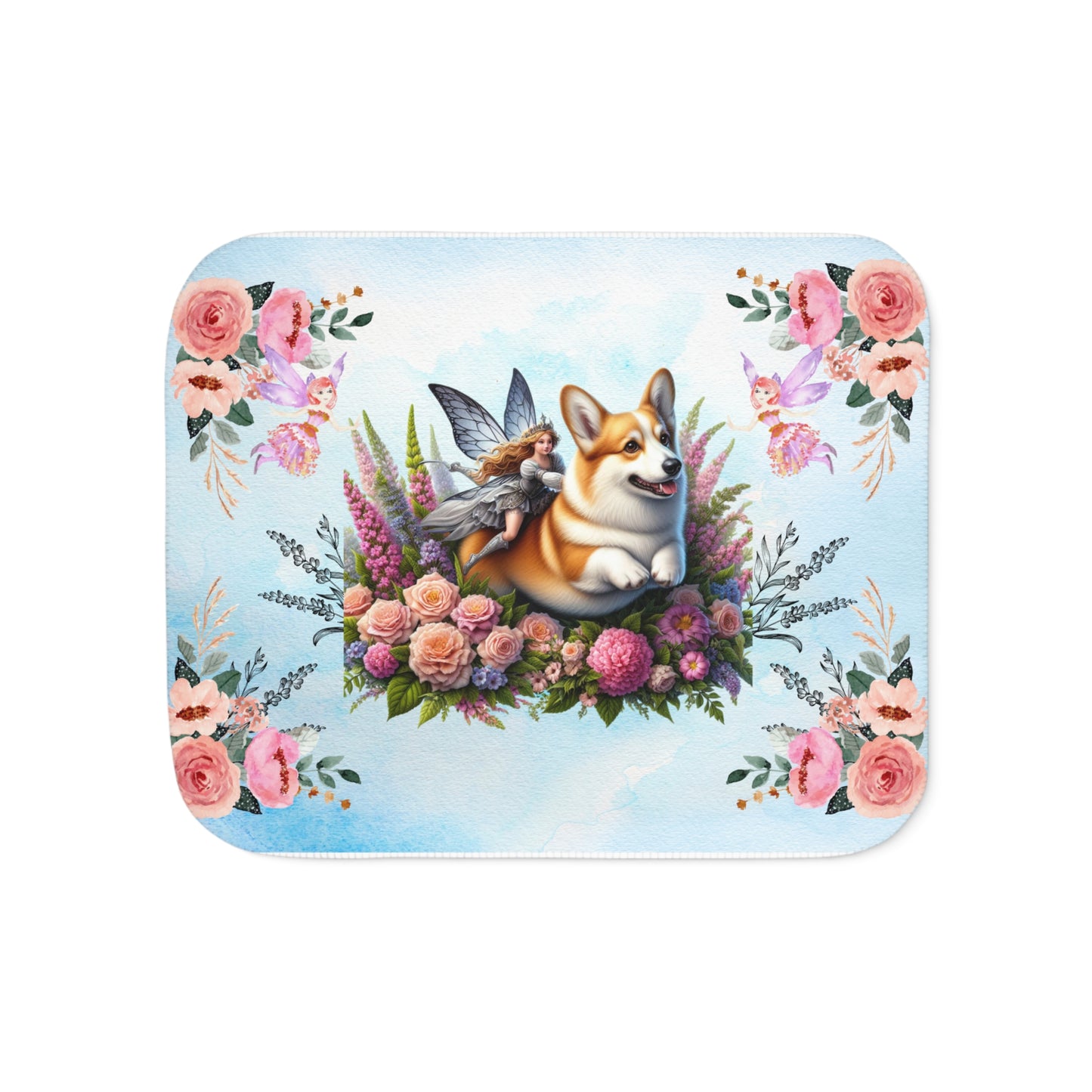 Corgi Fairytale Sherpa Blanket, Two Colors