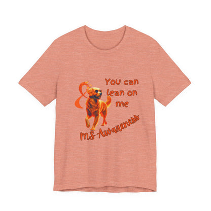 MS Awareness Golden Retriever lean on me Unisex Jersey Short Sleeve Tee