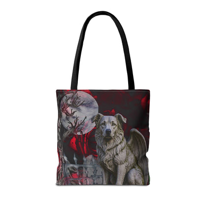 Border Collie Angelic Gargoyle Protector Tote Bag