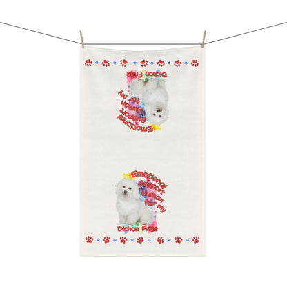 Emotional Support Human for My Bichon Frise Tea Towel