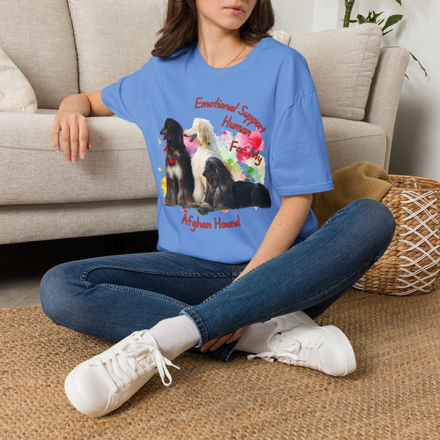 Afghan Hound Emotional Support Human T-shirt
