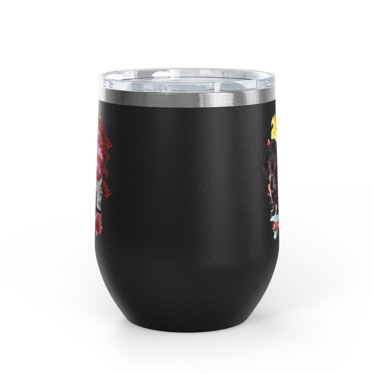 Emotional Support Human for my Dachshund Smooth Hair Wine Tumbler