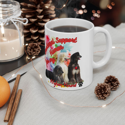 Emotional Support Human Afghan Hound Ceramic Mug,