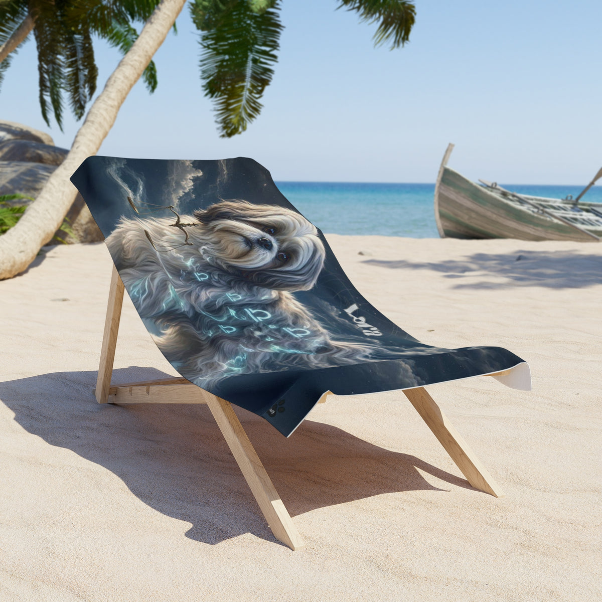 Libra Shih Tzu Celestial Beach Towel