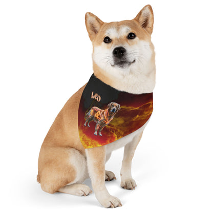 Leo Zodiac Pet Bandana Collar – Fiery Astrology Dog Scarf & Adjustable Collar Attachment