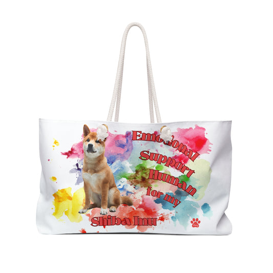 Emotional Support Human for my Shiba Inu Weekender Bag
