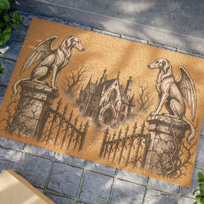 Afghan Hound Gargoyle Angel Gothic Protector Welcome Mat