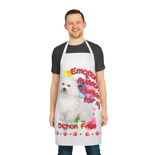 Emotional Support Human for my Bichon Frise Apron