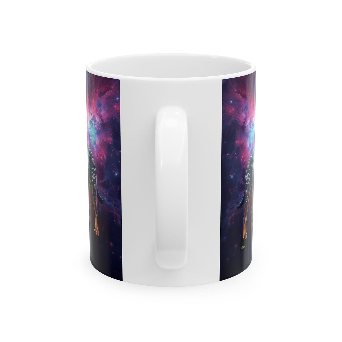 Cancer Zodiac Rottweiler Ceramic Coffee Mug – Celestial Galaxy Dog Art Gift