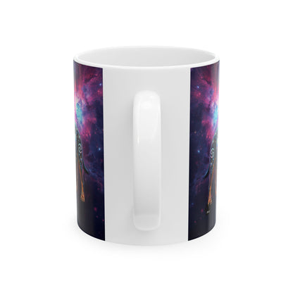 Cancer Zodiac Rottweiler Ceramic Coffee Mug – Celestial Galaxy Dog Art Gift