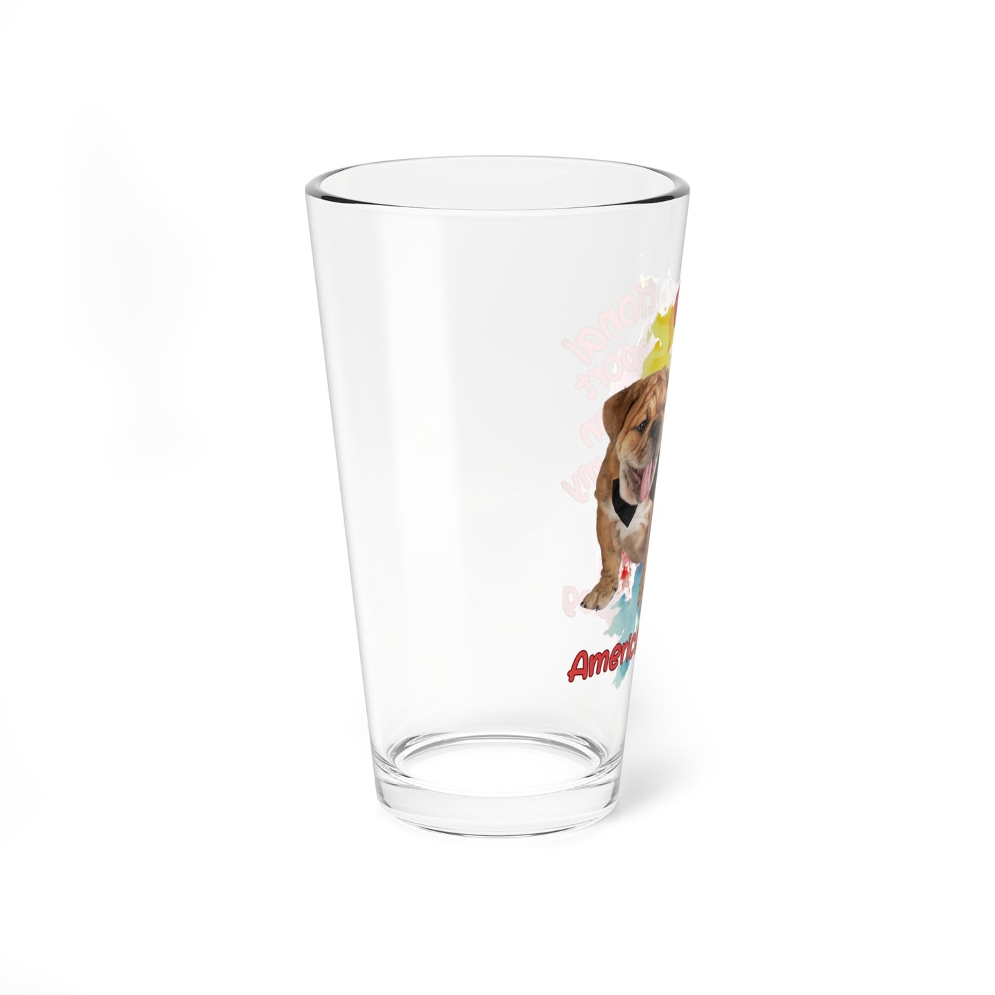 Emotional Support Human for My American Bulldog Pint Glass