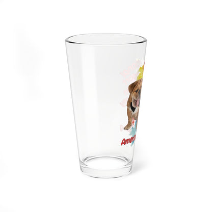 Emotional Support Human for My American Bulldog Pint Glass