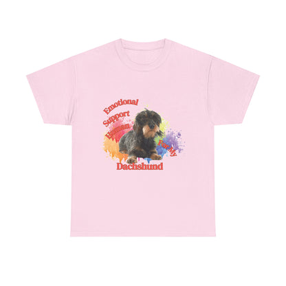 Emotional Support Human for my Dachshund wire haired tshirt
