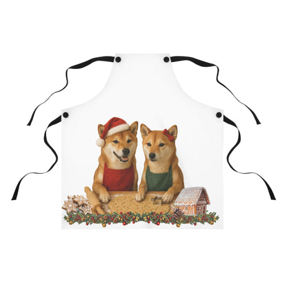 Shiba Inu Christmas Cookie Bakers Apron - Perfect for Holiday Baking