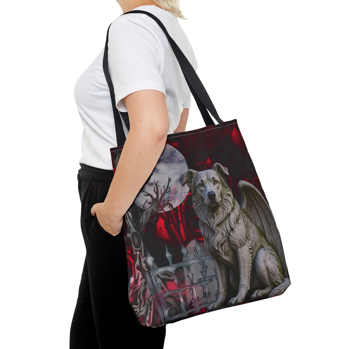 Border Collie Angelic Gargoyle Protector Tote Bag