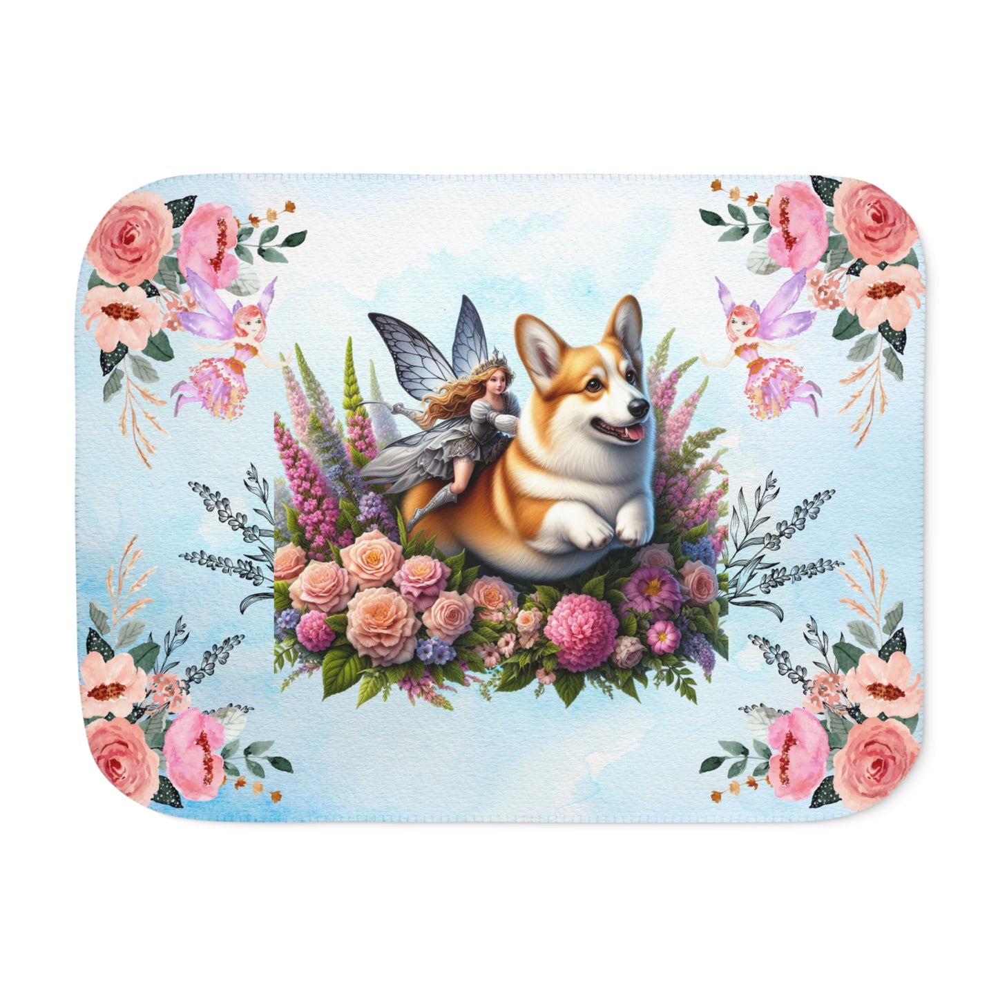 Corgi Fairytale Sherpa Blanket, Two Colors