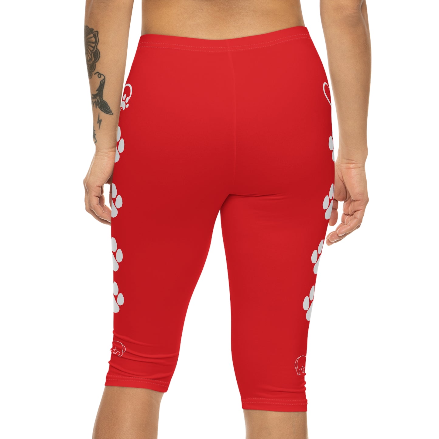 Paw Prints and corgi  Women’s Capri Leggings