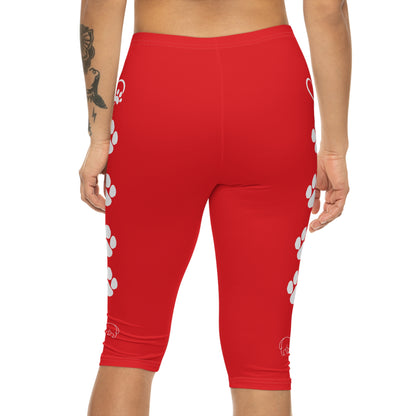 Paw Prints and corgi  Women’s Capri Leggings
