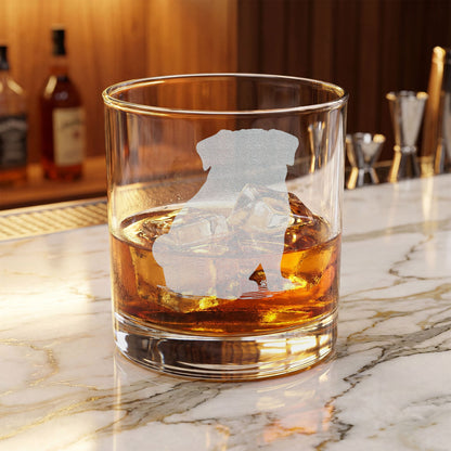 Pug Engraved Whiskey Glass