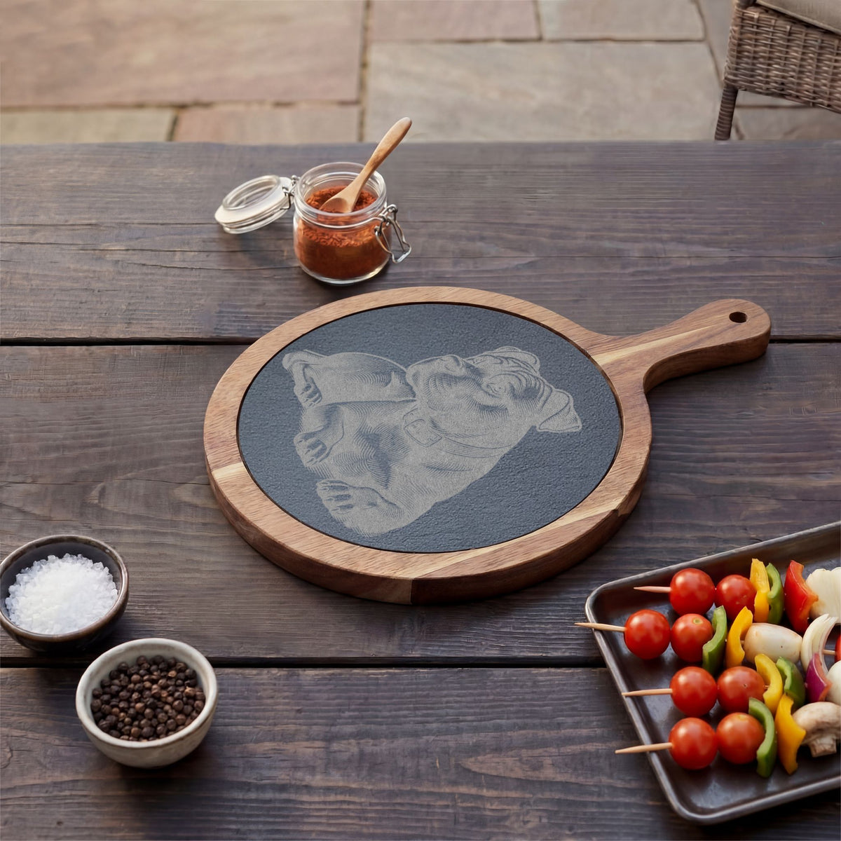 Pitbull Engraved Charcuterie Board, Dog Lover Cheese Board & Serving Platter