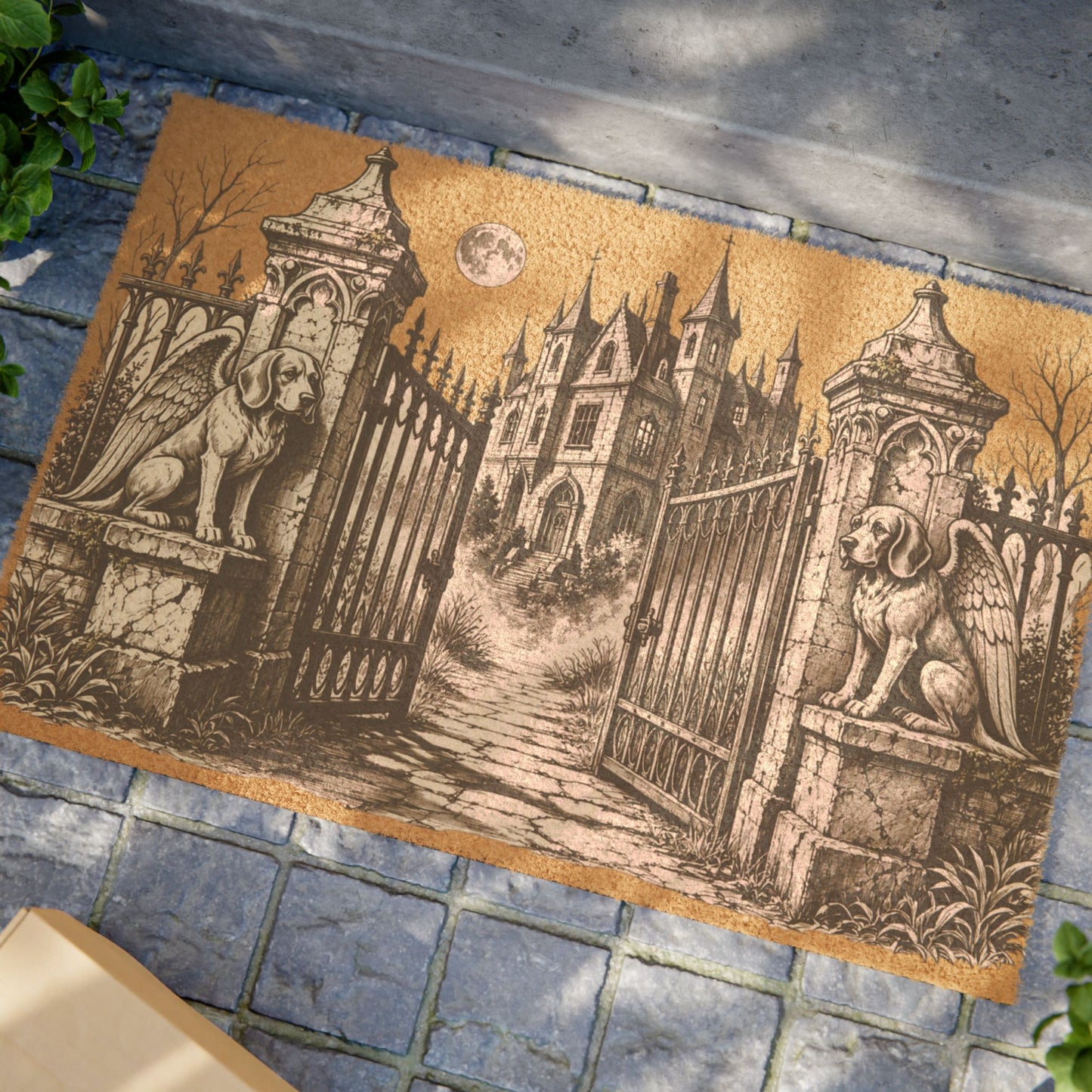Beagle Gargoyle Angel Gothic Protector Welcome Mat