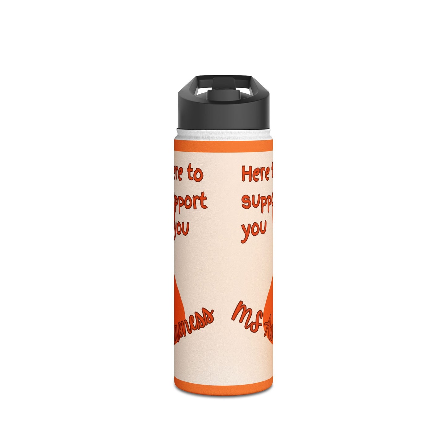 MS Awareness German Shepherd "Here to support you" Stainless Steel Water Bottle, Standard Lid