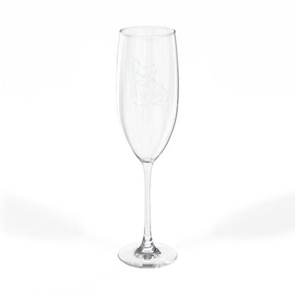 French Bulldog Engraved Champagne Flute