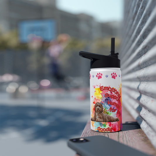 Emotional Support Human for my Doodle Dog Sports Water Bottle