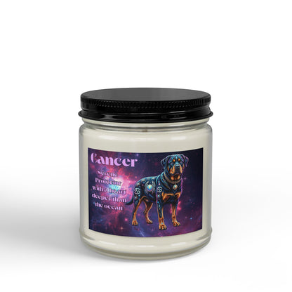 Rottweiler Cancer Zodiac Celestial Soy Candle – Eco-Friendly Scented Jar