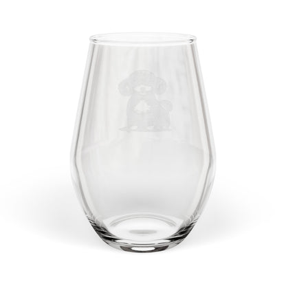 Toy Poodle Sketch and Serve Engraved Stemless Wineglass