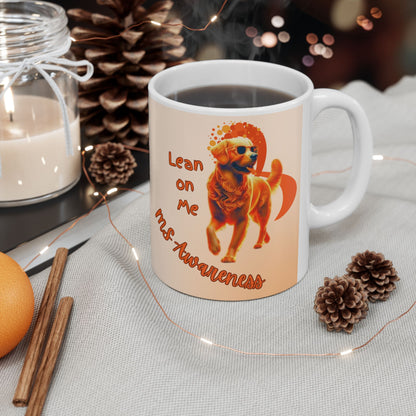 Golden Retriever MS Awareness Coffee Mug – "Lean on Me" Ceramic Mug