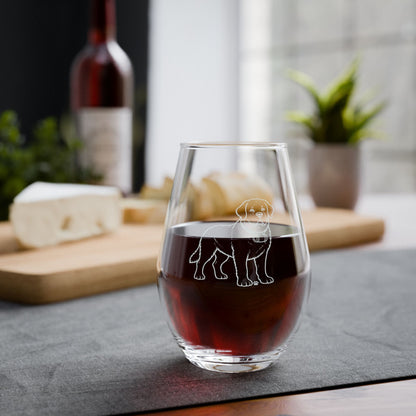 Saint Bernard Sketch and Serve Engraved Stemless Wineglass