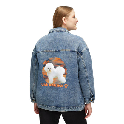 Bichon Frise Club Rescued Women's Denim Jacket "Amor Fati"