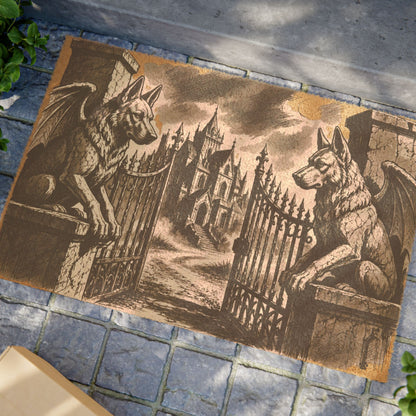 German Shepherd Gargoyle Angel Gothic Protector Welcome Mat